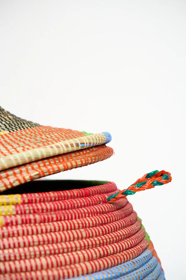 Aufbewahrungskorb mit traditionellem Deckel - medium – Zawadi