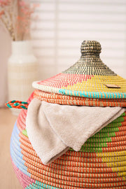 Aufbewahrungskorb mit traditionellem Deckel - medium – Zawadi